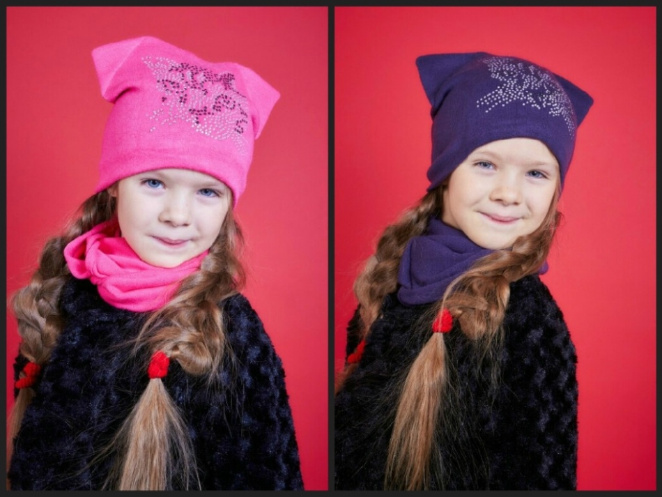 Pattering hats from knitwear for a girl