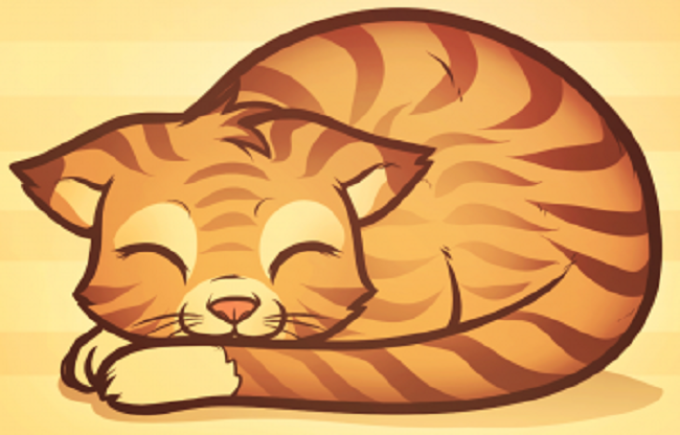 Лежащая кошка / спящий котенок