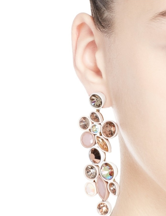 Boucles d'oreilles à regard tendre et attrayantes avec des pierres de J Crew