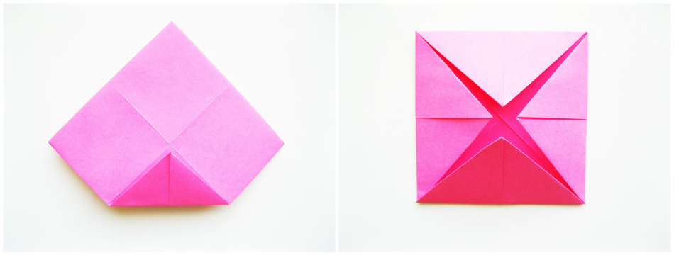 Как сделать оригами гадалку: промежуточный этап работы