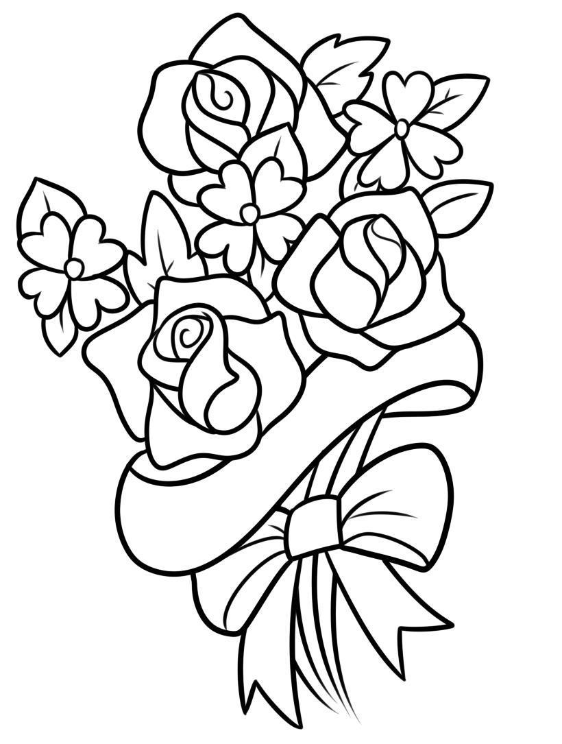 Stencil bouquet of flowers - templates