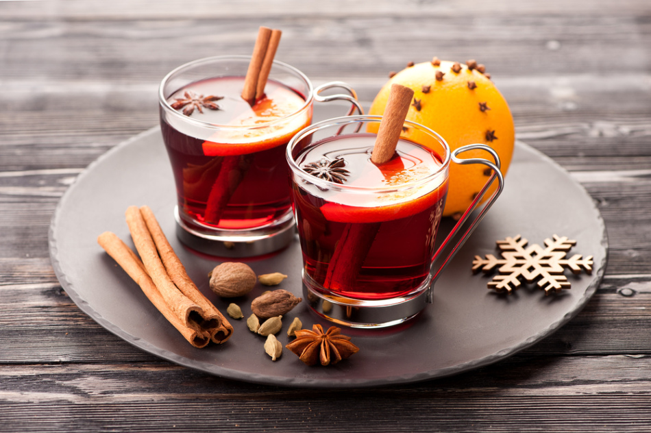 Alcoholic mulled wine, prepared using a classic set of mixtures