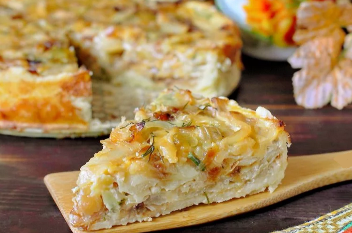 Piery Cabbage Pie z zvyškov piesočného cesta