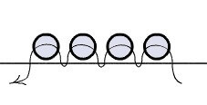 Seam diagram forward needle when embroidery with beads