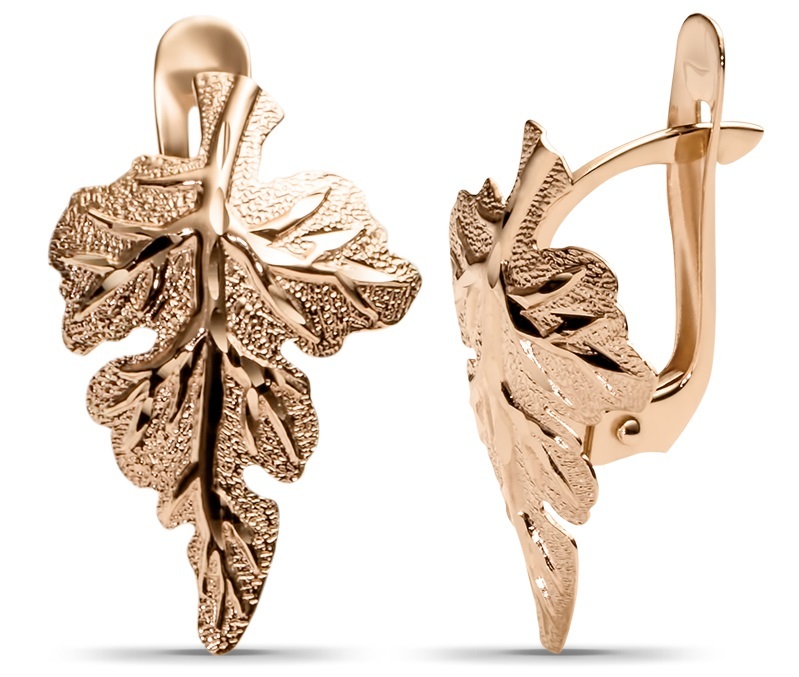 Another option for gold earrings for spring-summer-2023 with a bird