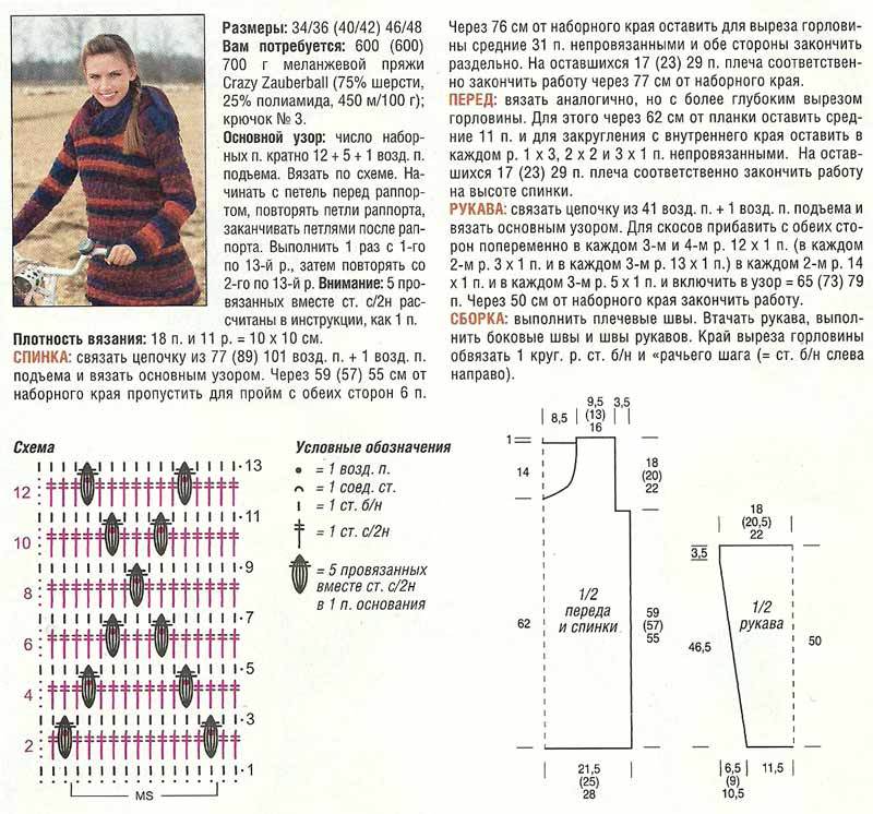 Схемы вязание крючком свитеров