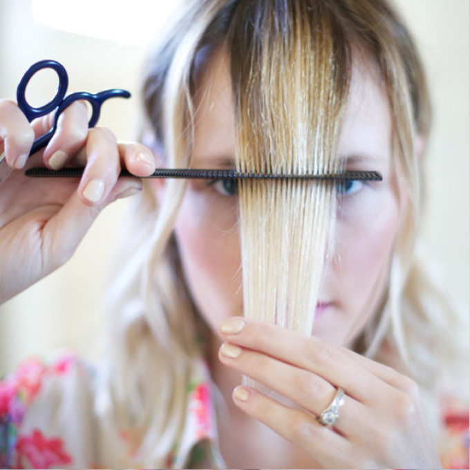 You can cut the bangs yourself in just 10 minutes