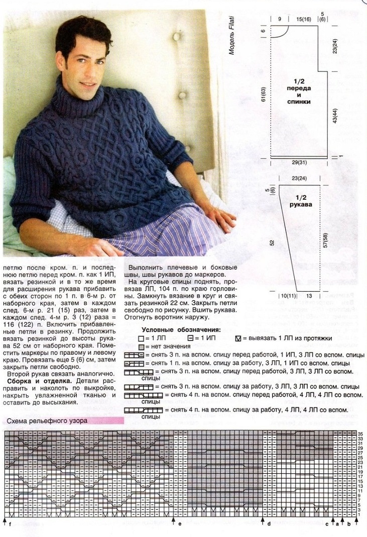 Чоловічий светр з товстими нитками