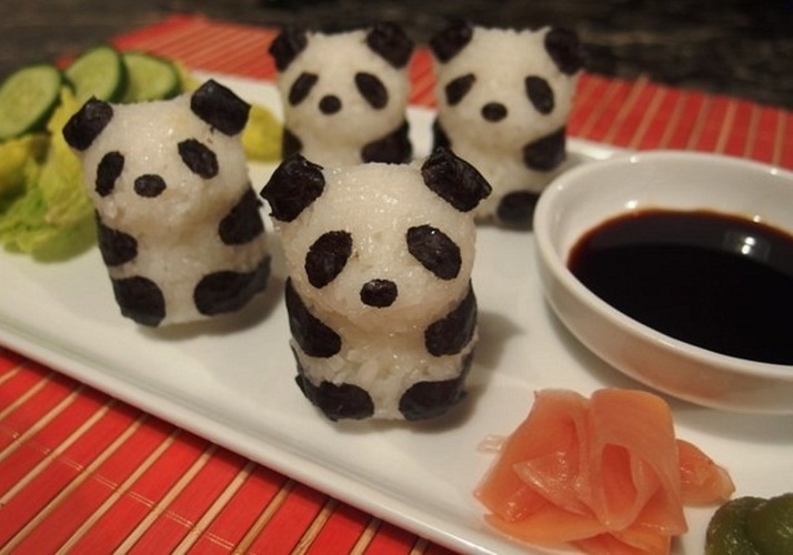 Surprise guests prepared sushi in the form of a panda