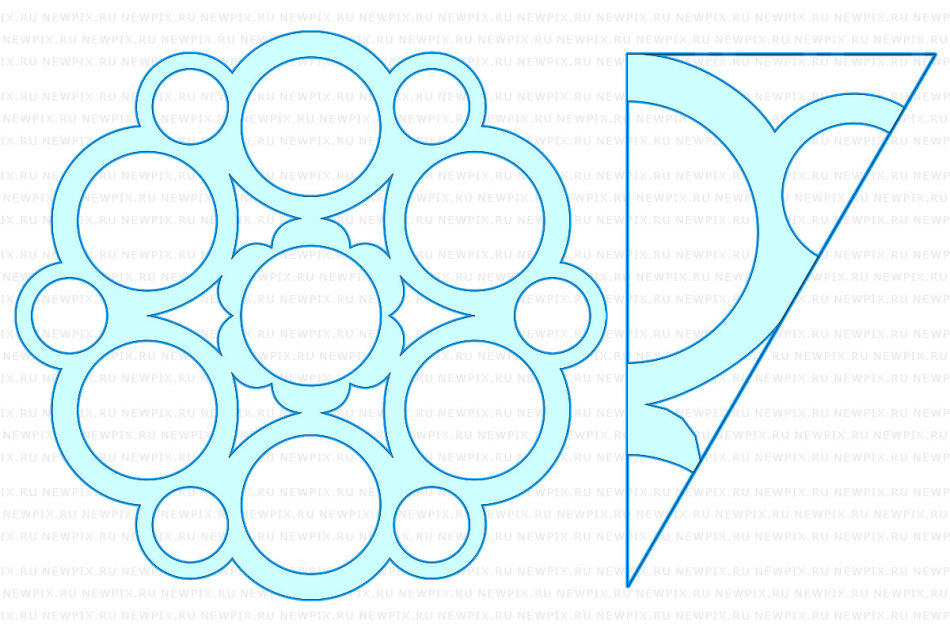 Шаблон для вырезания снежинки из бумаги