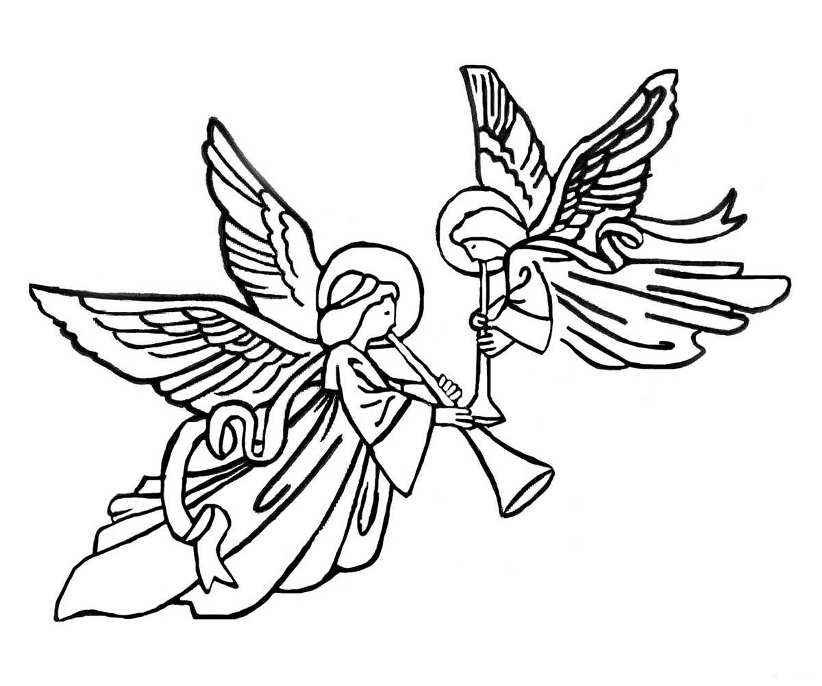 Контурное изображение ангелов