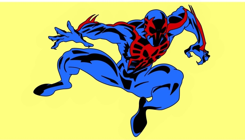 Gambar Spider-Man untuk membuat sketsa, opsi 1