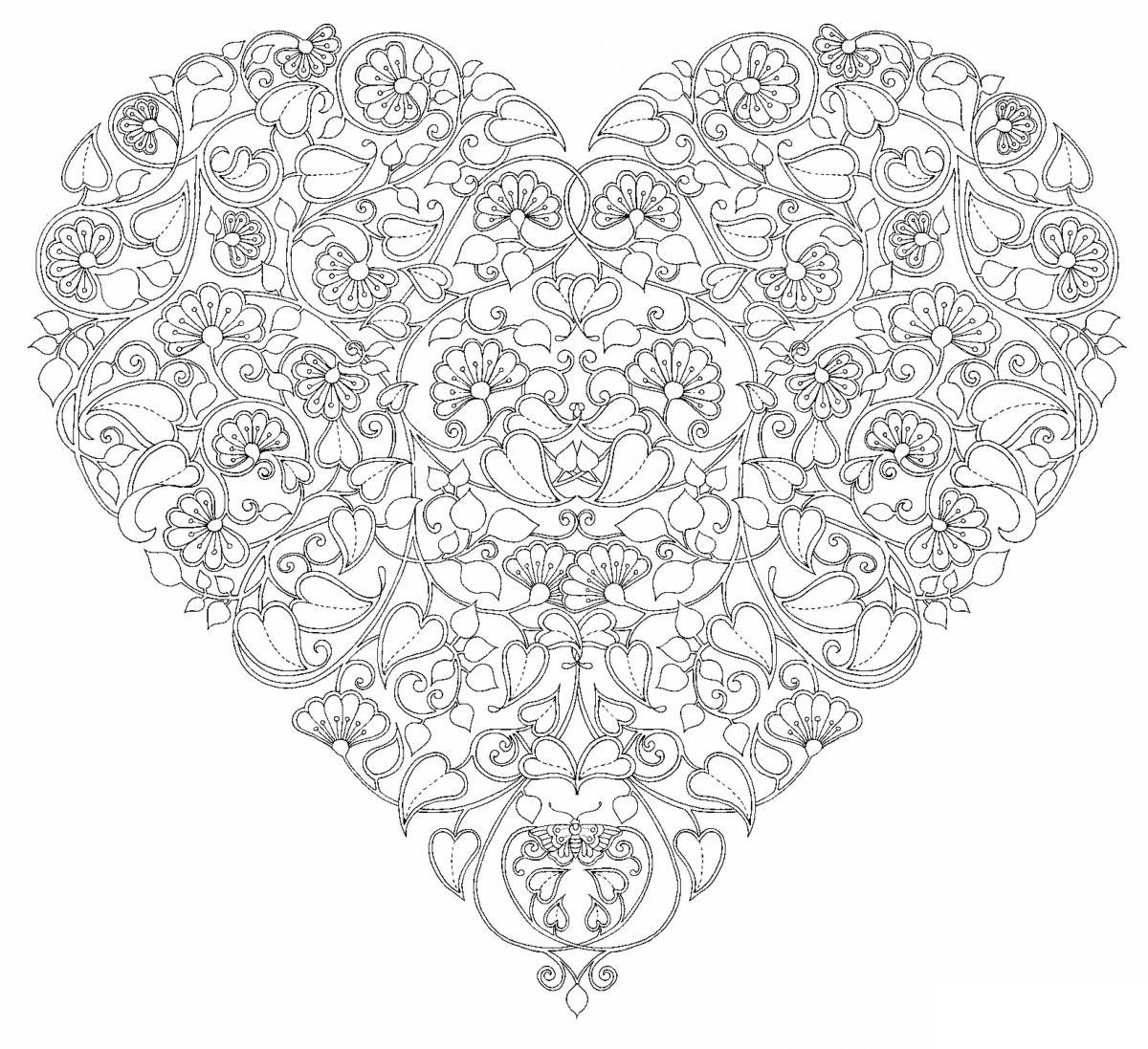 Template of romantic coloring-antistress