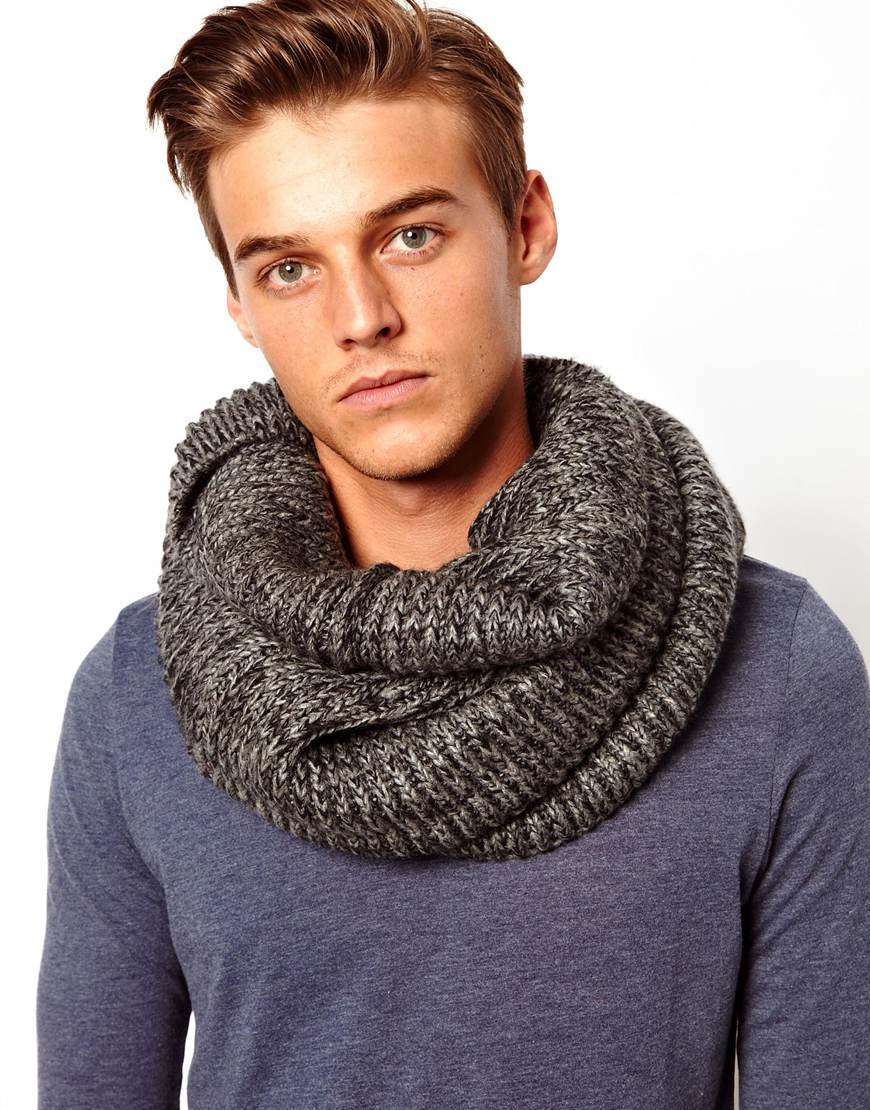 Вязаный шарф для мужчины спицами