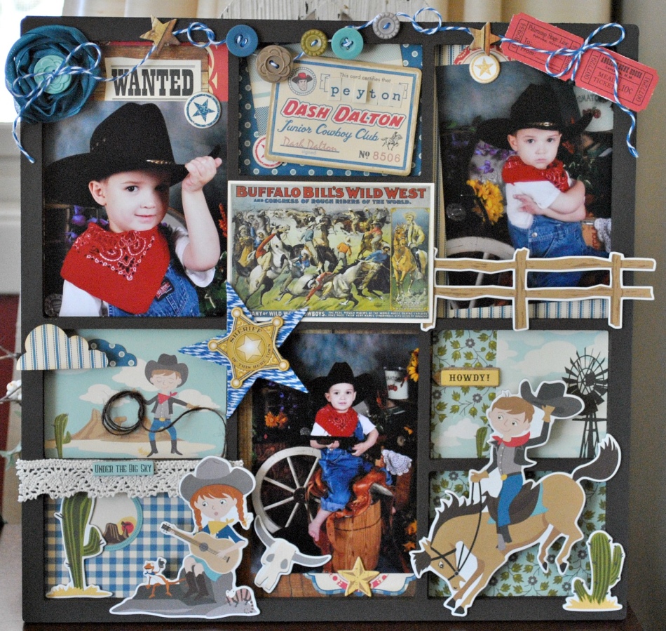 Scrapbooking frame for a boy