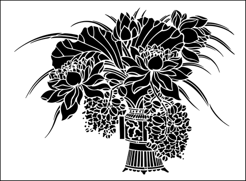 Flower stencil for cutting - template