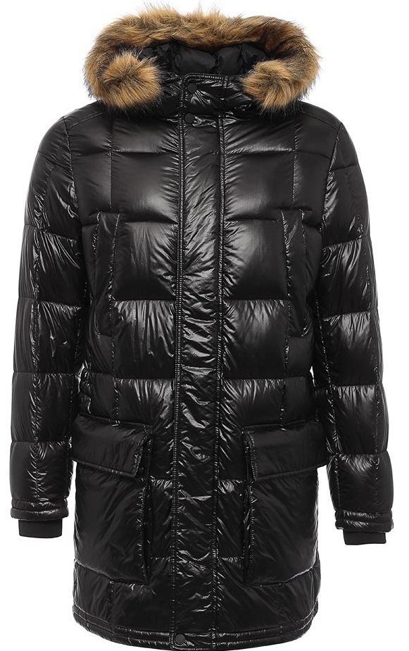 The down jacket is elongated from Geox