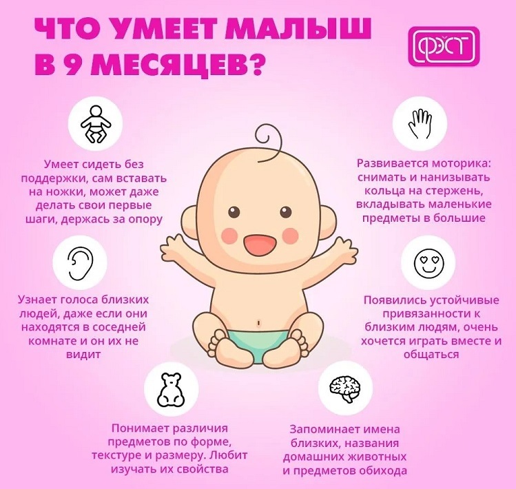 Развитие ребенка в 9 месяцев: нормы и рекомендации