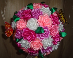 Satin roses. Flowers from satin ribbons with your own hands step by step instructions. Bouquet of ribbons