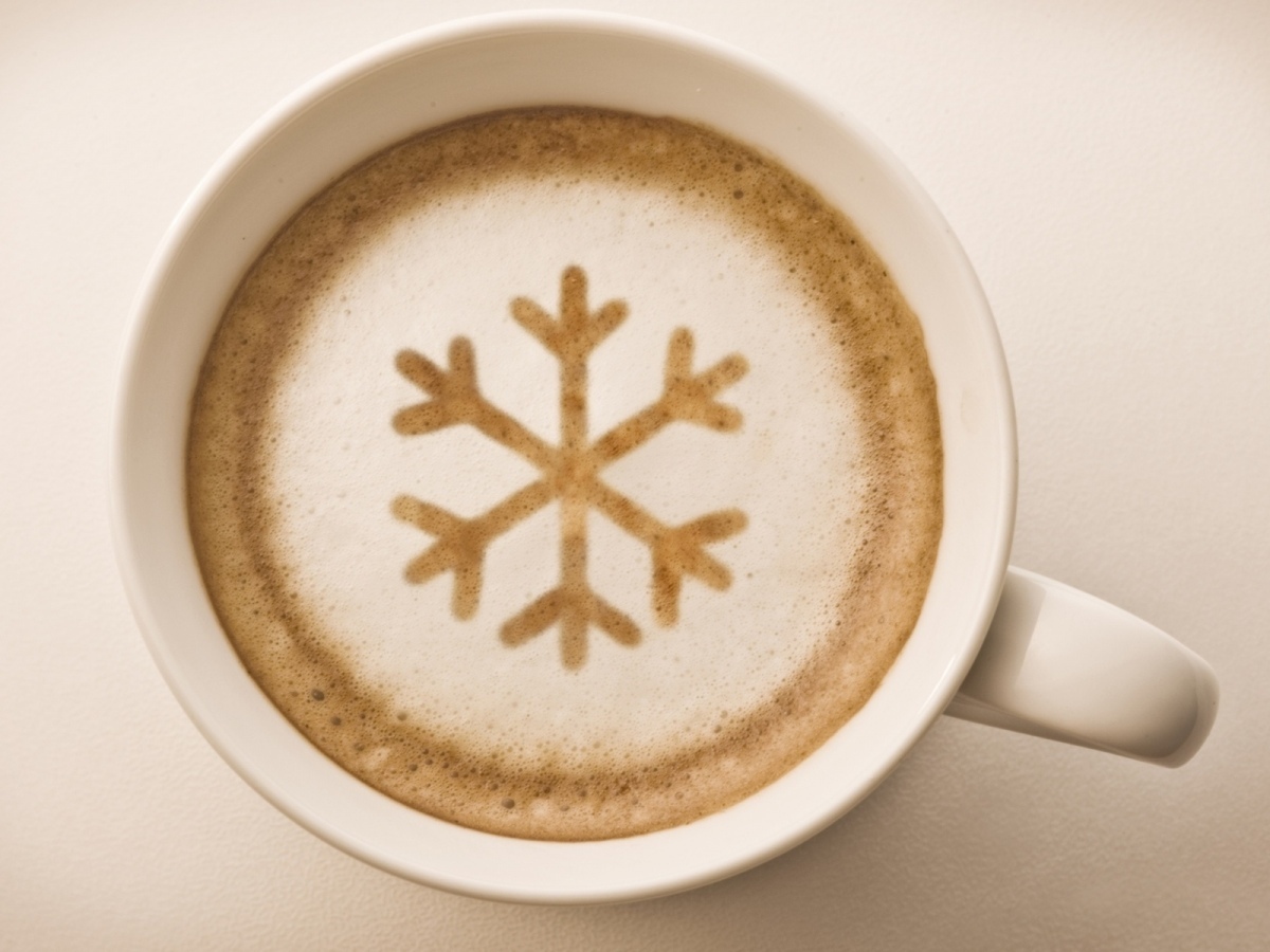 Coffee foam snowflake
