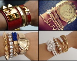 Comment commander des bracelets de marque féminins élégants et à la mode or, argent, corde, cuir de fils rouges et noirs sur lamoda: catalogue, prix, photo