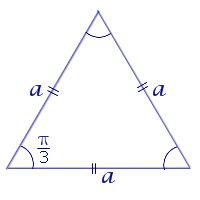 Formule per il lato del perimetro dell'area del triangolo corretto
