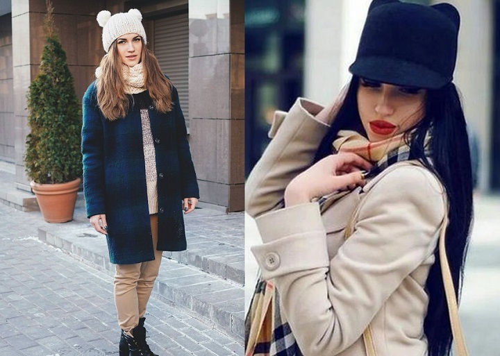 Какие шапки можно носить с пальто женщинам
