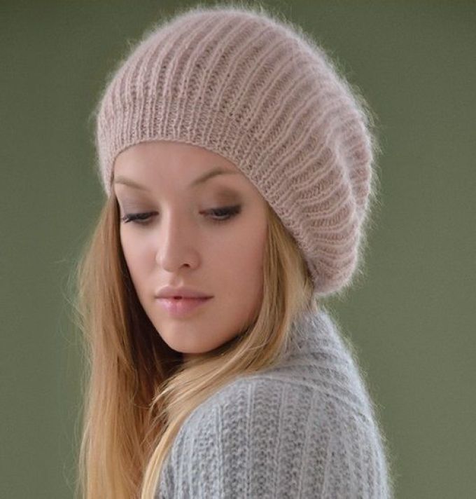 Delicate knitted beret