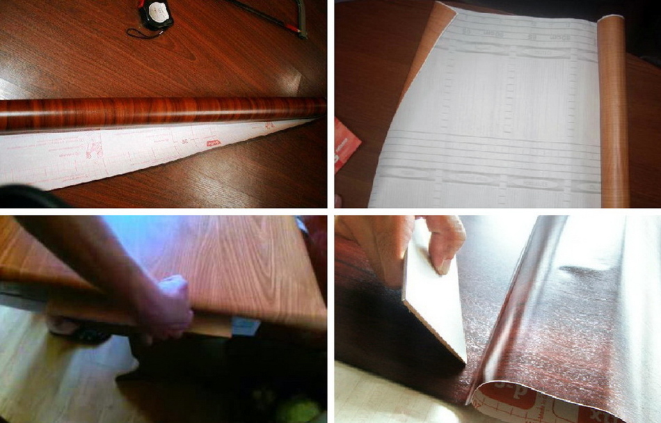 Application of adhesive film to the door surface