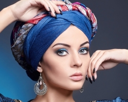 Comment envelopper et attacher un turban, turban sur la tête: conseils, description, photo