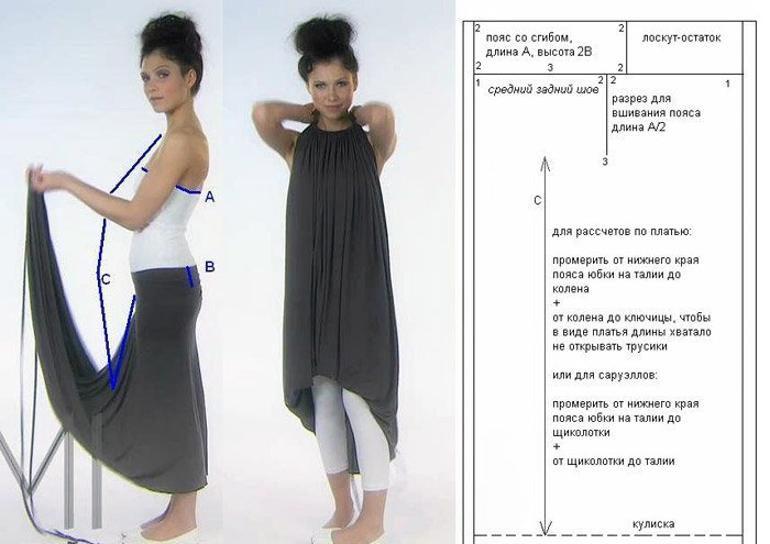 DIY Transformer Dress z vezmi za vratom