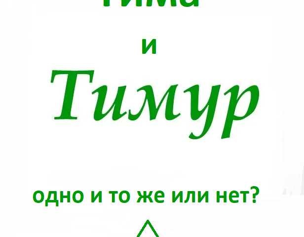 Tima, Timur: Un et même? Timur peut-il s'appeler Tima et vice versa?
