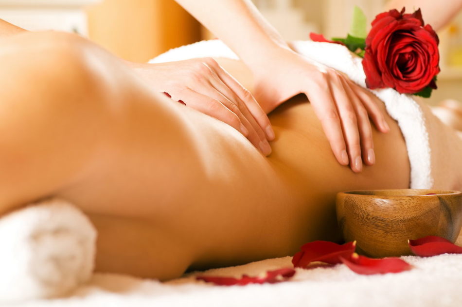 A woman must enjoy the massage