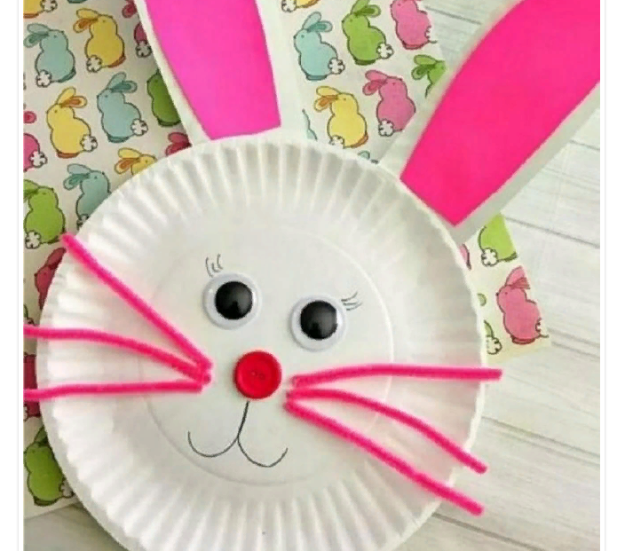 Кролик из бумажной тарелки