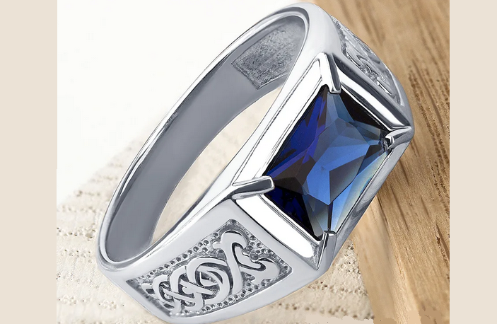 Men's ring with sapphire-a named after