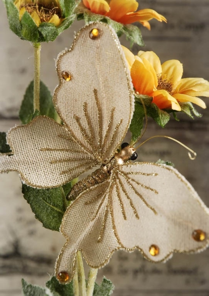 A butterfly of burlap