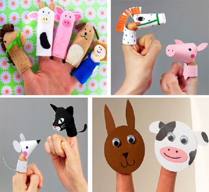 Toys for a finger puppet theater