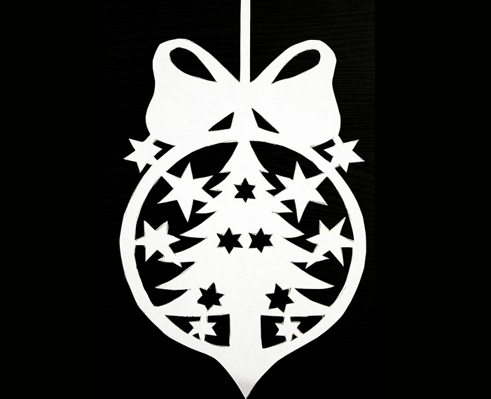 Stencil for decorating windows for the new year