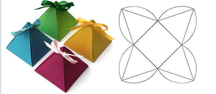 Запаковываем в подарочную бумагу треугольный подарок