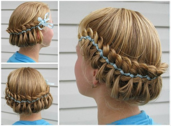 How to braid a braid with a ribbon