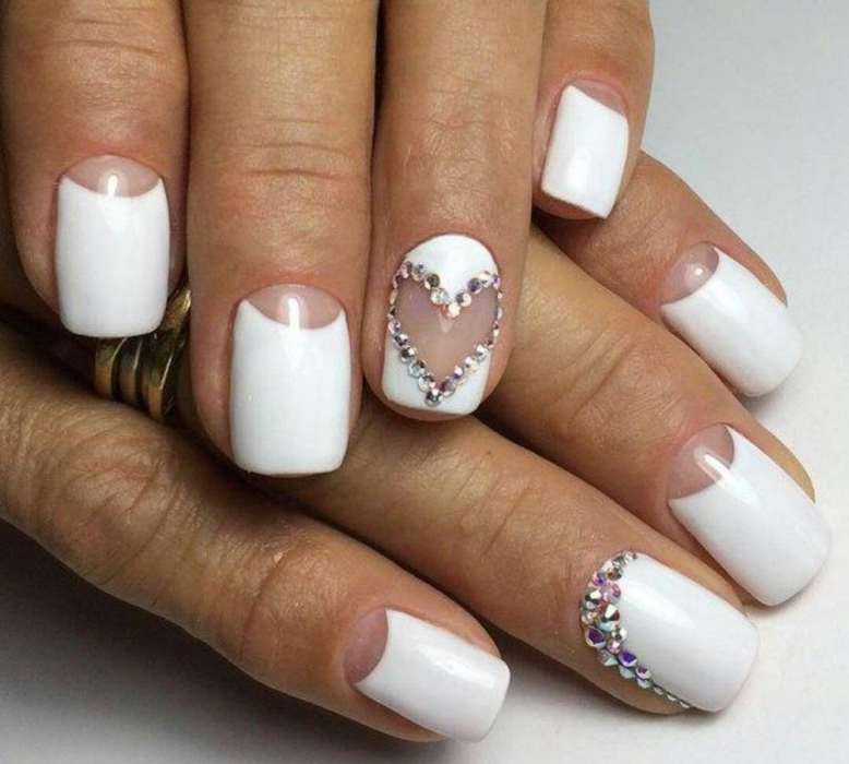 Fashionable wedding manicure in the lunar version