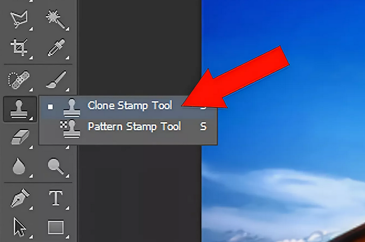 Select the Clone Stamp function on the toolbar