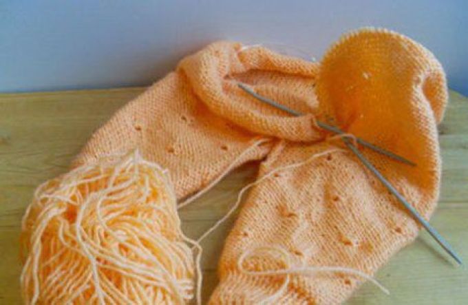We transfer to circular knitting needles
