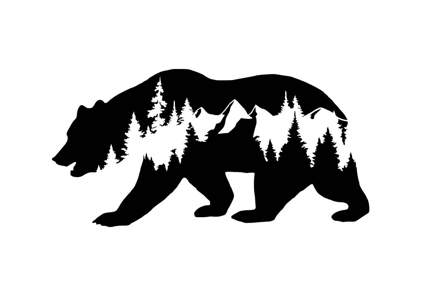 A stencil of a bear for drawing - a template, photo