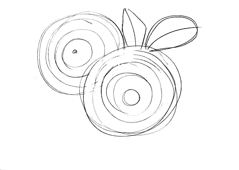Как нарисовать букет хризантем: работа над наброском