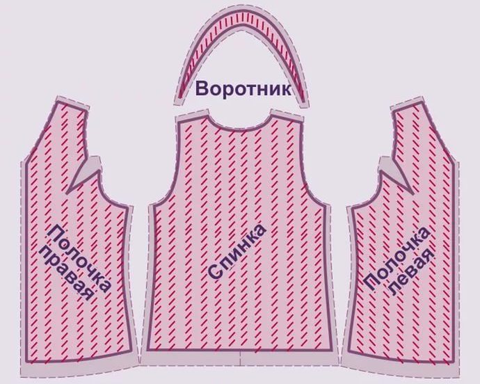 Ženski telovnik v kombinaciji iz različnih tkanin - preprost vzorec