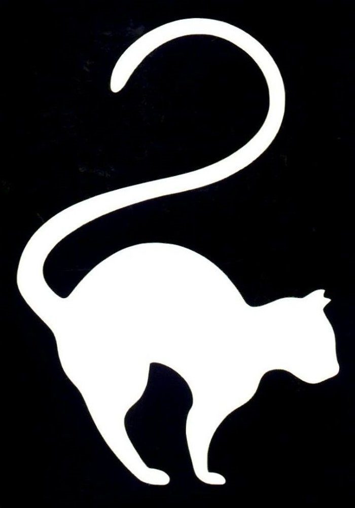 Cat stencil for drawing - template, photo