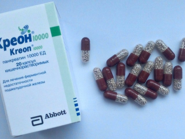 CREON 10.000: Efek obat, indikasi dan kontraindikasi untuk digunakan, metode penggunaan, langkah -langkah keamanan, overdosis, efek samping