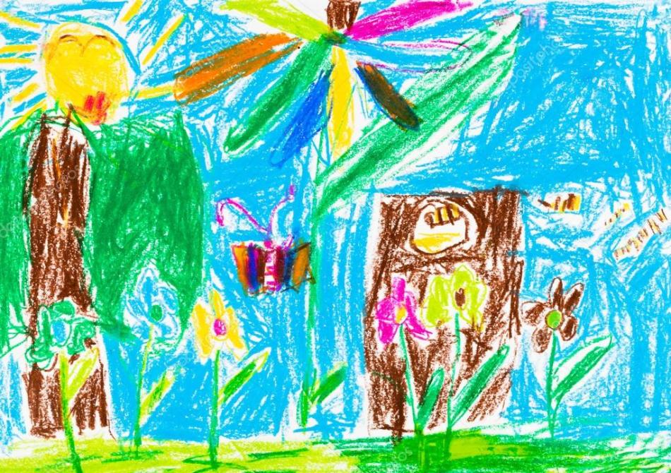 Children's drawing about summer