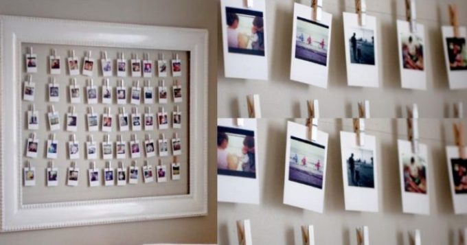 A large frame with many photos will add lightness and comfort to the room